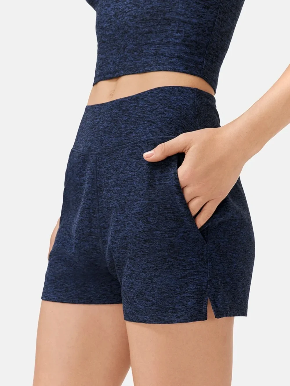 Outdoor Voices CloudKnit Shorts Women’s L Heather Navy 3” Inseam Buttery Lounge
